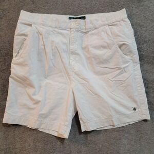 Vtg Knights of Round Table Beige Shorts Mens 36 100% Cotton Retro Chino Causal